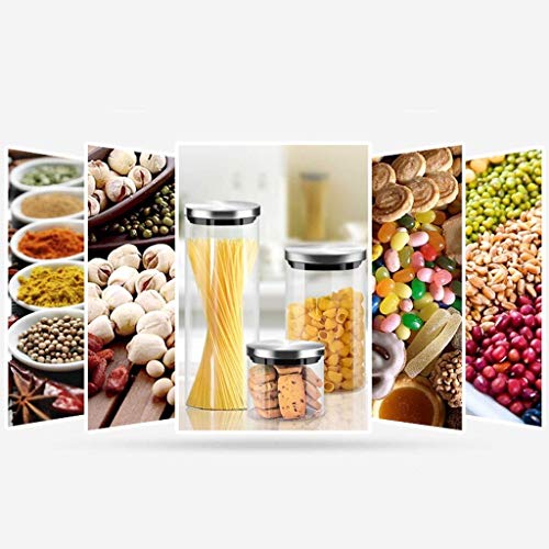 Almacenamiento de vidrio tarros transparente sellada de almacenamiento frasco Contenedores for Alimentos Cocina Jam miel Snacks pasta de galletas de café caramelo de azúcar Harina de Arroz Nueces, 560