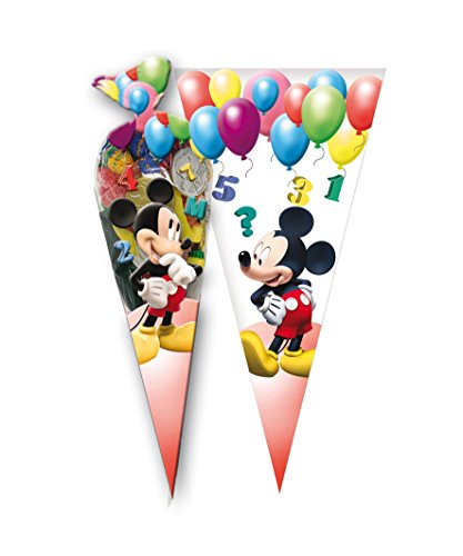 ALMACENESADAN 0634, Pack 6 Conos Disney Mickey Mouse; Bolsas Tipo Cono Disney Mickey Mouse.