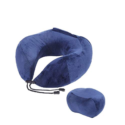 Almohada En Forma De U Para Dormir 100% AlgodóN PortáTil Almohada De Viaje Memoria AlgodóN Cuello U Almohada Cuello Almohada Almohada Cervical En Forma De U, Gris Oscuro