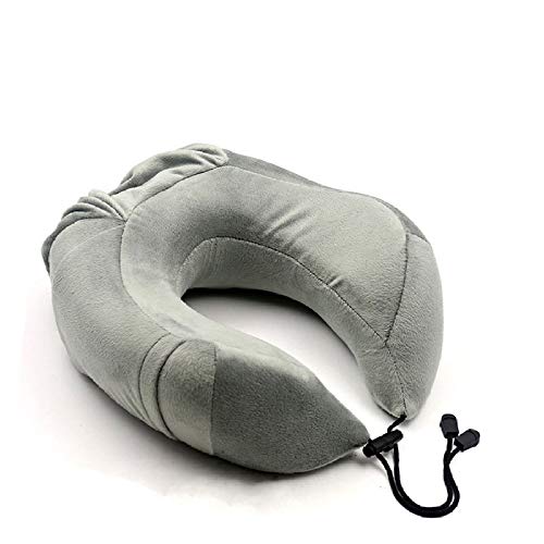 Almohada En Forma De U Para Dormir 100% AlgodóN PortáTil Almohada De Viaje Memoria AlgodóN Cuello U Almohada Cuello Almohada Almohada Cervical En Forma De U, Gris Oscuro