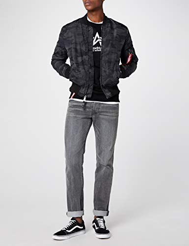 ALPHA INDUSTRIES 191103-125-M Chaqueta, Negro (Black Camo 125), Medium (Tamaño del fabricante: M) para Hombre