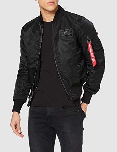 Alpha Industries Flight Jacket|MA-1 D-Tec Chaqueta, Negro (Grey/Black 03), L para Hombre