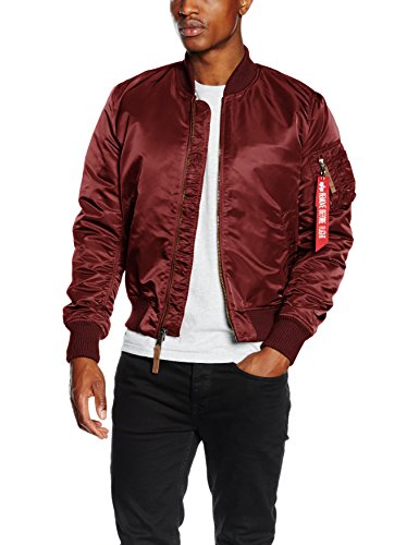 Alpha Industries Flight Jacket|MA-1 VF 59 Chaqueta, Rojo (Burgundy 184), S para Hombre