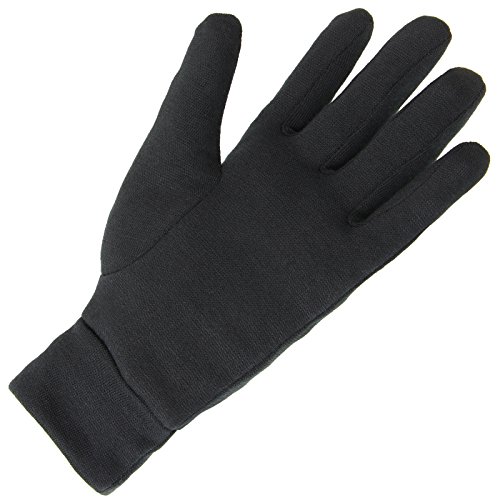 ALPIDEX Guantes internos Guantes Interiores Shaven Sheep Guantes Ligeros Finos Calientes Liner Interior Rugoso Material elástico, Tamaño:S, Color:Black