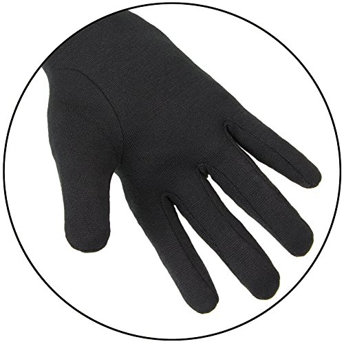 ALPIDEX Guantes internos Guantes Interiores Shaven Sheep Guantes Ligeros Finos Calientes Liner Interior Rugoso Material elástico, Tamaño:S, Color:Black