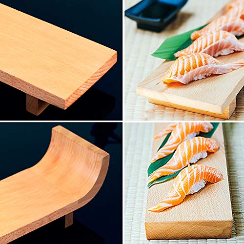 Amadon Plato Rectangular De Madera para Sushi, Cocina Japonesa Plato para Servir Sushi, Bandeja para Comidas De Fiesta Salmón Nigiri, Decoración De Vajilla para Restaurante En Casa,19.6 inch/50 cm