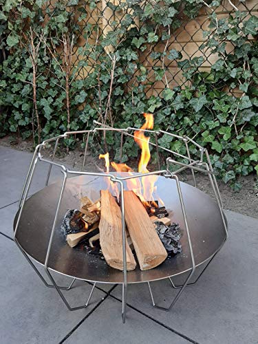 Amagard Brasero de Acero Mood&Fire Low, Cuenco para Fuego Moderno para terraza y jardín, 52x52cm, 37cm Alto