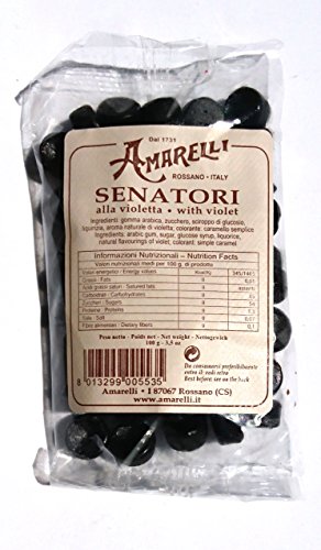 Amarelli - Regaliz Senatori - Caramelos De Regaliz Con Violeta - 100 gr