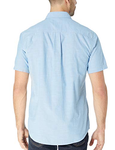 Amazon Essentials - Camisa de cambray de manga corta para hombre, Azul claro, US M (EU M)