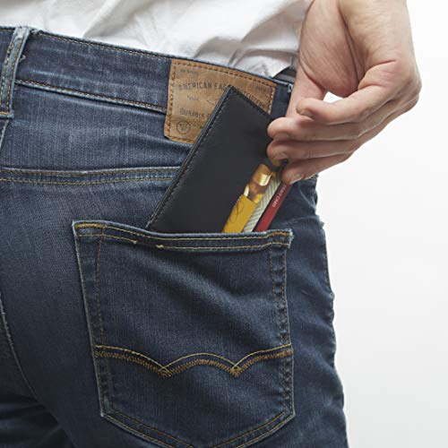 Amazon Essentials - Cartera minimalista delgada para hombre con bloqueo de RFID, Negro (Black 001), One Size