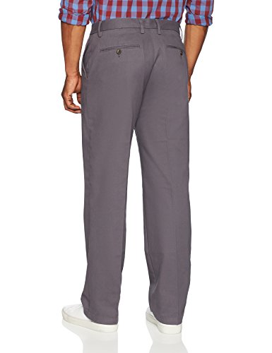 Amazon Essentials Classic-Fit Wrinkle-Resistant Flat-Front Chino Pant Pantalones, Gris (Grey), W32/L30