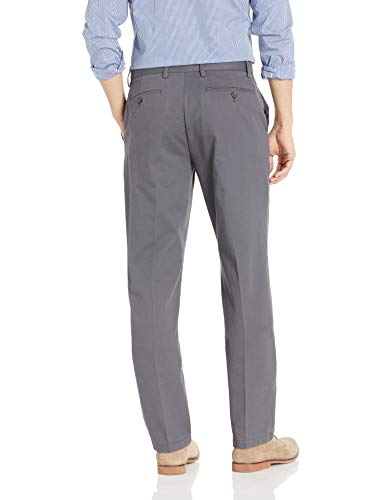 Amazon Essentials – Pantalón chino sin pinzas en la parte delantera, resistente a las arrugas, de corte recto para hombre, Gris (Grey), W38 x L30
