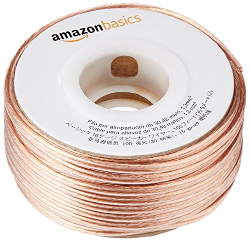 AmazonBasics - Cable para altavoces (calibre 16, 2x1,3 mm², 30,48 m)