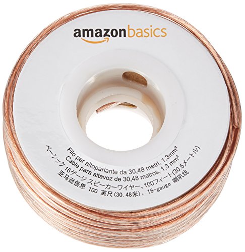 AmazonBasics - Cable para altavoces (calibre 16, 2x1,3 mm², 30,48 m)