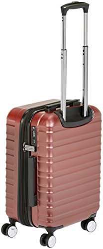 AmazonBasics - Maleta de mano rígida de alta calidad, con ruedas y cerradura TSA incorporada, 55 cm, Rojo