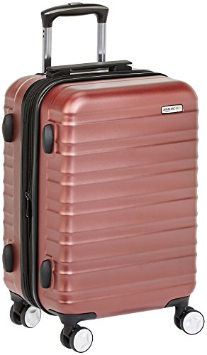 AmazonBasics - Maleta de mano rígida de alta calidad, con ruedas y cerradura TSA incorporada, 55 cm, Rojo