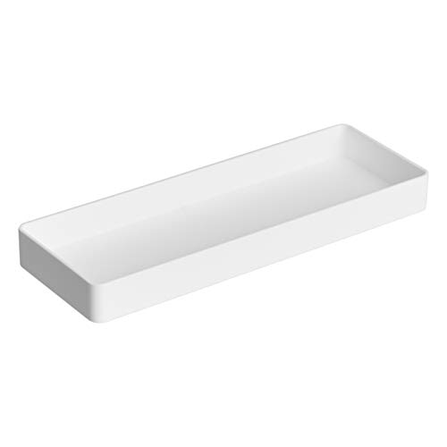 AmazonBasics Organizador de plástico, media bandeja para accesorios, blanco