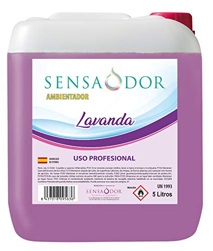 Ambientador Lavanda SENSAODOR, 5 Litros, Morado, Garrafa, Profesional, Empresas, Negocio, Limpieza, Neutralizador, Quitaolor, Buen olor, Aromatizador