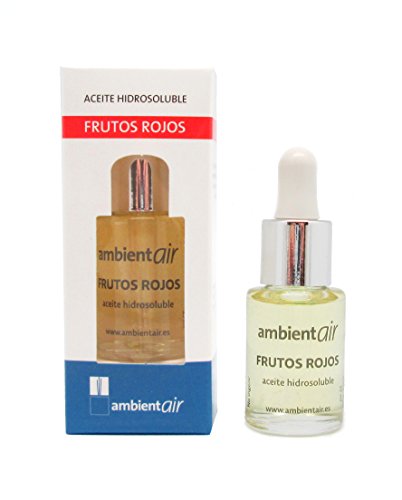 Ambientair. Aceite perfumado hidrosoluble 15ml. Aceite hidrosoluble Frutos Rojos para humidificador de ultrasonidos. Perfume de Frutos Rojos para ambientador de vapor de agua. Aceite perfumado sin alcohol.