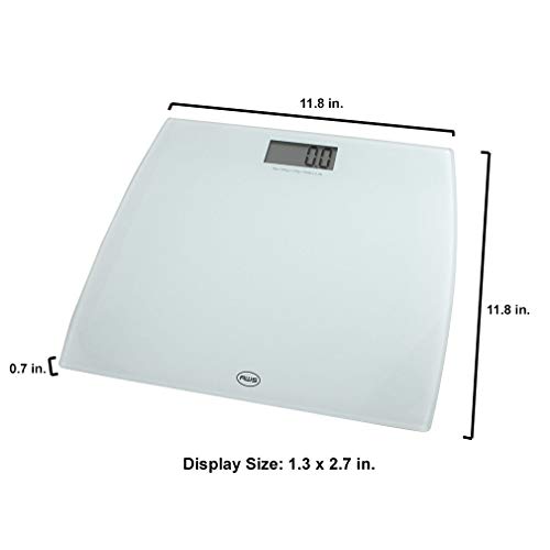 American Weigh Scales 330LPW - Báscula de baño (LCD, Color blanco, 29,97 cm, 30,73 cm, 1,8 cm, CR2032)