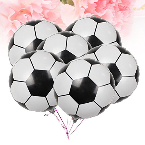 Amosfun 24Pcs Globos de fútbol 4D Balón de Aluminio de fútbol Globos Mylar Globos de fútbol Decoración de la Fiesta de cumpleaños de fútbol Suministros para Fiestas 18 Pulgadas