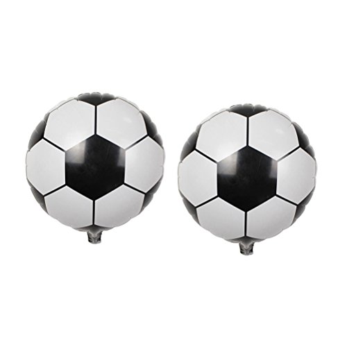 Amosfun 24Pcs Globos de fútbol 4D Balón de Aluminio de fútbol Globos Mylar Globos de fútbol Decoración de la Fiesta de cumpleaños de fútbol Suministros para Fiestas 18 Pulgadas