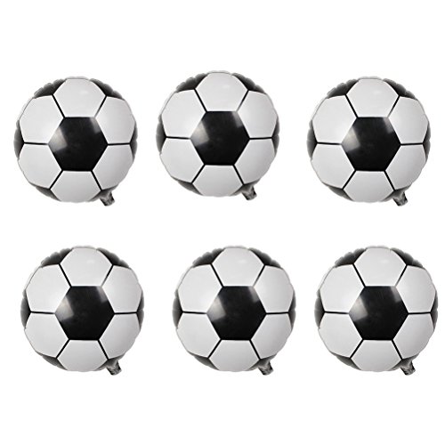 Amosfun 24Pcs Globos de fútbol 4D Balón de Aluminio de fútbol Globos Mylar Globos de fútbol Decoración de la Fiesta de cumpleaños de fútbol Suministros para Fiestas 18 Pulgadas