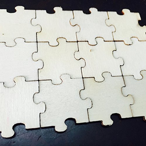 Amosfun 50 Unids Puzzle En Blanco Sin Terminar Recorte De Madera Libro de Visitas de Boda Rompecabezas de Madera Piezas de Arte para Arte Suministros de Artesanía