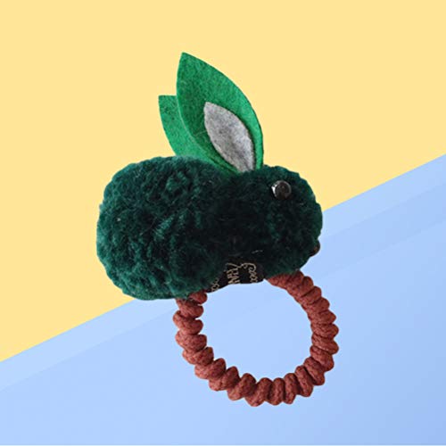 AMOSFUN Conejito de Pascua Orejas de Conejo, elástico, Lazos para el Pelo, Cola de Caballo, Cabello, Arco, Accesorios para el Cabello, Traje de Pascua para niños pequeños y bebés (Verde)