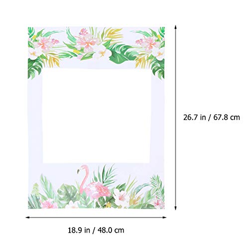 Amosfun Flamingo Photo Booth Frame Hawaiano Luau Selfie Props Tema Tropical favores de la Fiesta