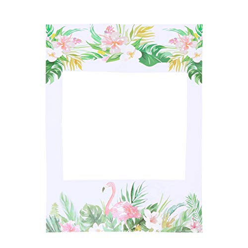 Amosfun Flamingo Photo Booth Frame Hawaiano Luau Selfie Props Tema Tropical favores de la Fiesta