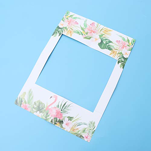 Amosfun Flamingo Photo Booth Frame Hawaiano Luau Selfie Props Tema Tropical favores de la Fiesta