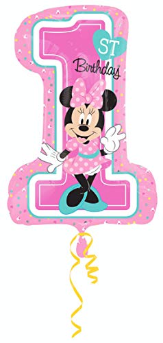 Amscan International – 3435201 "Minnie Mouse 1st cumpleaños Super forma globo en forma de"