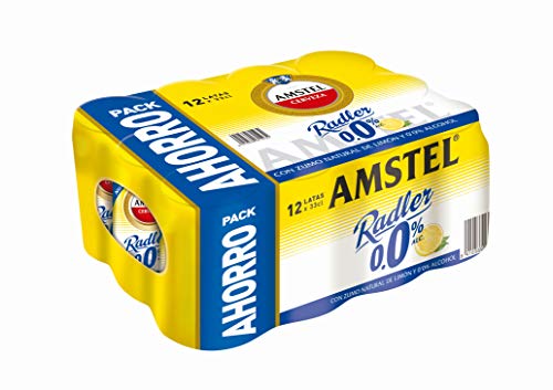 Amstel Radler 00 Cerveza Limón - Paquete de 12 x 330 ml (Total: 3960 ml)