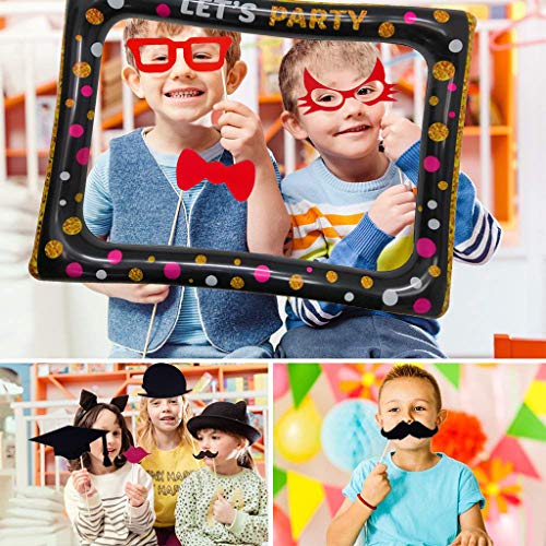 Amycute marcos photocall Inflable, Marco de Selfie Photocall Frame Photo Booth Props Party para cumpleaños boda nupcial ducha Baby Shower Playa Piscina