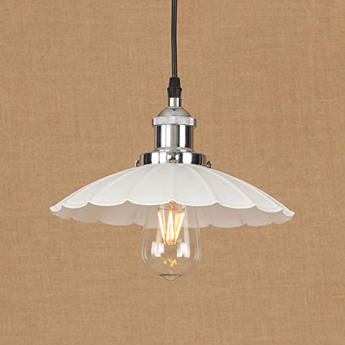 AMZ BCS Luz Colgante Vintage Industrial, Lotus Leaf Shade Lámparas de Techo Retro Lámpara de araña de Metal Base Tradicional E27 para Cocina/Sala de Estar/Dormitorio/Loft/Restaurante