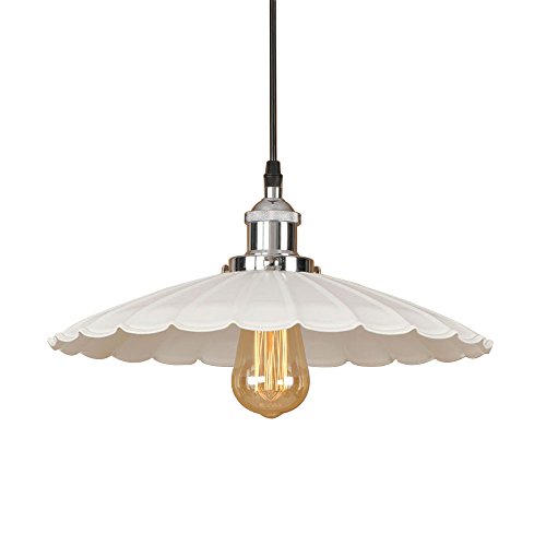 AMZ BCS Luz Colgante Vintage Industrial, Lotus Leaf Shade Lámparas de Techo Retro Lámpara de araña de Metal Base Tradicional E27 para Cocina/Sala de Estar/Dormitorio/Loft/Restaurante