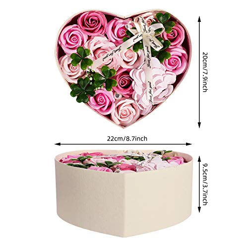 ANBET Caja de Regalo de Flores Falsas Jabón Artificial Rose preservada para Siempre Regalo de Flores para Damas para el Día de la Madre, el Día de San Valentín, el Día del Maestro, Boda (Rosa)