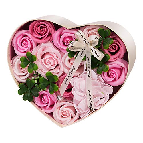 ANBET Caja de Regalo de Flores Falsas Jabón Artificial Rose preservada para Siempre Regalo de Flores para Damas para el Día de la Madre, el Día de San Valentín, el Día del Maestro, Boda (Rosa)