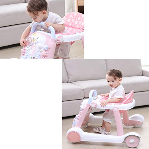 Andador de bebe Baby Walker Música antivuelco 6/7-18 Meses Baby Hand Push Can Sentador Multifuncional para niños FANJIANI