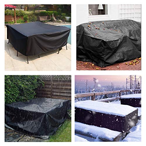 Anderlay Fundas Exterior Jardin Poliéster y PVC Impermeable Fundas Muebles Jardin Negro 250 x 250 x 90CM