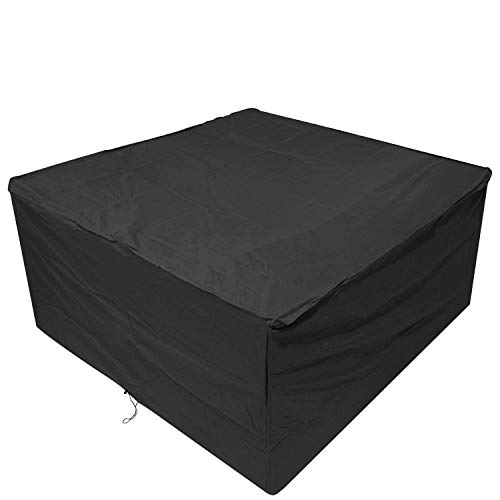 Anderlay Fundas Exterior Jardin Poliéster y PVC Impermeable Fundas Muebles Jardin Negro 250 x 250 x 90CM