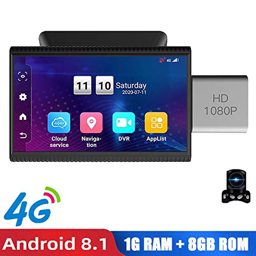 Andifany Nueva Grabadora de ConduccióN 4G Android 8.1 Coche DVR GPS CáMara Dual FHD 1080P WiFi Dash CAM 1GB + 8GB Dashcam Grabadora de ConduccióN