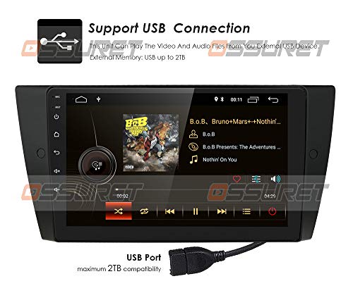 Android 10 Radio Bluetooth Apto para BMW 3 Series E90 / E91 / E92 / E93 2006-2012, navegación GPS para automóvil DIN único 9 Pulgadas 1080P Reproductor de Video 4G WiFi OBD2 TPMS Control del Volante