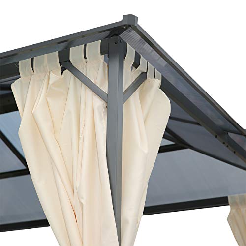 Angel Living 3 * 3.6m Gazebo de Aluminio y Acero, Cenador con Techo de Panel de PC para Resistente al Agua y UV, Pabellón con 4 Lados Laterales