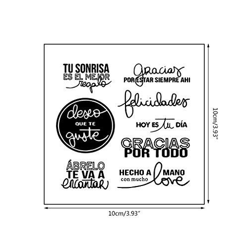 Angelliu - Sellos transparentes para manualidades, letras de silicona, para scrapbooking, gofrado, álbum de fotos, papel decorativo, tarjeta artesanal