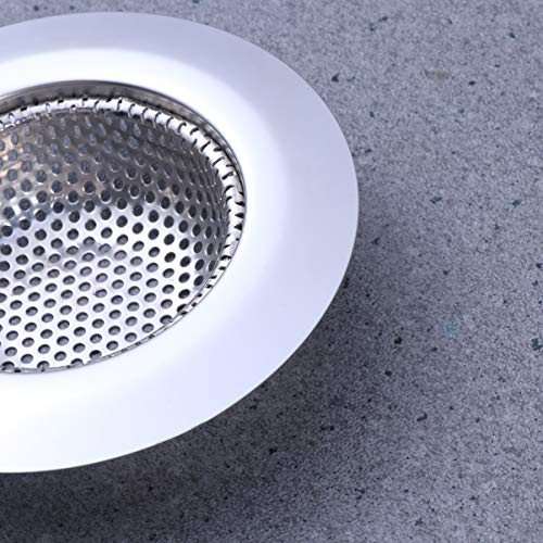 Angoily Colador de Fregadero Filtro de Fregadero de Cocina Anti-Obstrucción Cesta de Malla de Drenaje de Acero Inoxidable para Baño Drenaje de Piso Lavabo Piscina 9 Cm (Plateado)