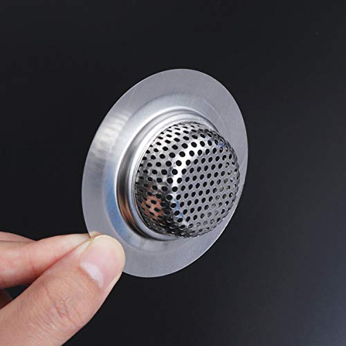 Angoily Colador de Fregadero Filtro de Fregadero de Cocina Anti-Obstrucción Cesta de Malla de Drenaje de Acero Inoxidable para Baño Drenaje de Piso Lavabo Piscina 9 Cm (Plateado)