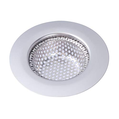 Angoily Colador de Fregadero Filtro de Fregadero de Cocina Anti-Obstrucción Cesta de Malla de Drenaje de Acero Inoxidable para Baño Drenaje de Piso Lavabo Piscina 9 Cm (Plateado)