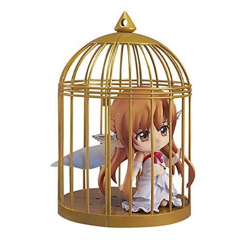 Animado Sword Art Online Figura Q Yuki Asuna Jaula De Pájaro De La Muñeca Modelo PVC Papel Juguetes Estatua Decoración 10cm